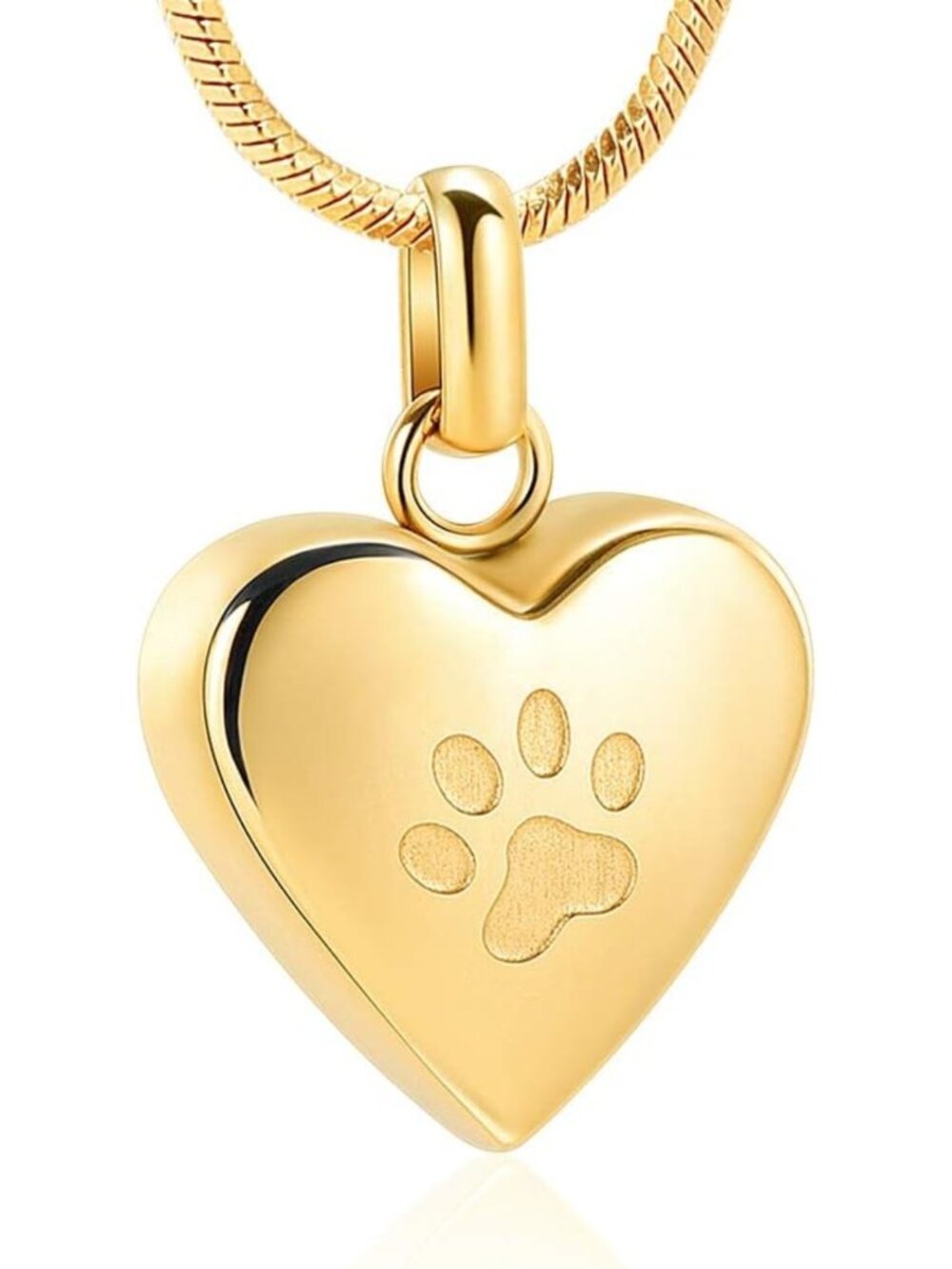 Pet Cremation Jewelry for Ashes - Heart Pendant Urn Necklace, Paw Print Memorial
